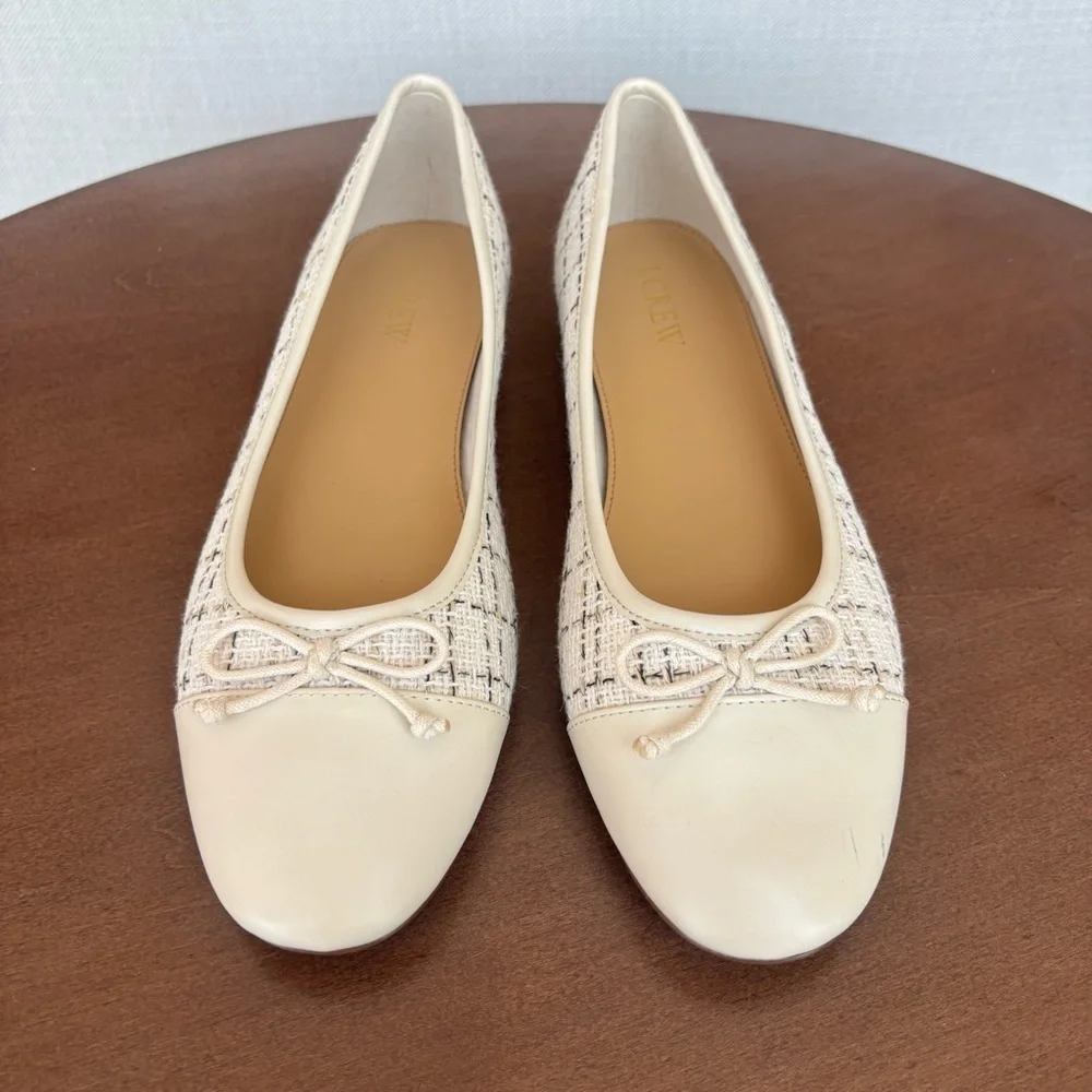 J.Crew Women's Tweed Ballet Flats, Size 7.5